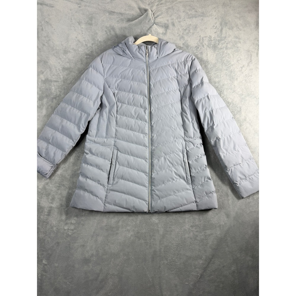 32 Degrees Heat Womens Large Blue Puffer Jacket Hooded Gorpcore Utility